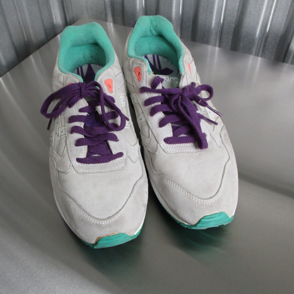 Asics Gel-Saga Mens Sneakers Grey Purple Teal Suede Running Shoes Retro